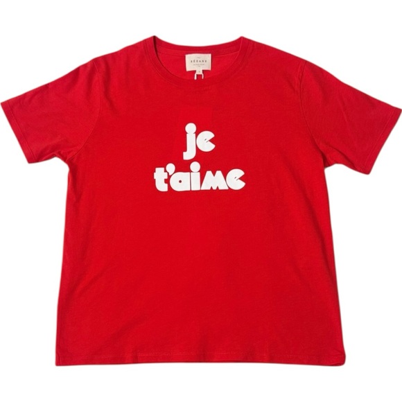 ✨ NEW WITH TAGS ✨SÉZANE ~ Je T’aime Tee~ PINK CREATION in Red – Size S ✨ - Picture 5 of 6